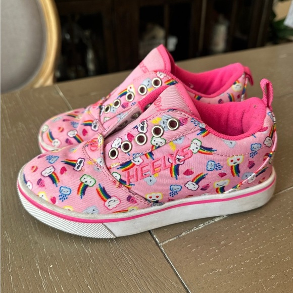 Heelys Girls Pink Pro Rainbow Print *Size Youth 1* Roller Skate Sneakers - Picture 1 of 6